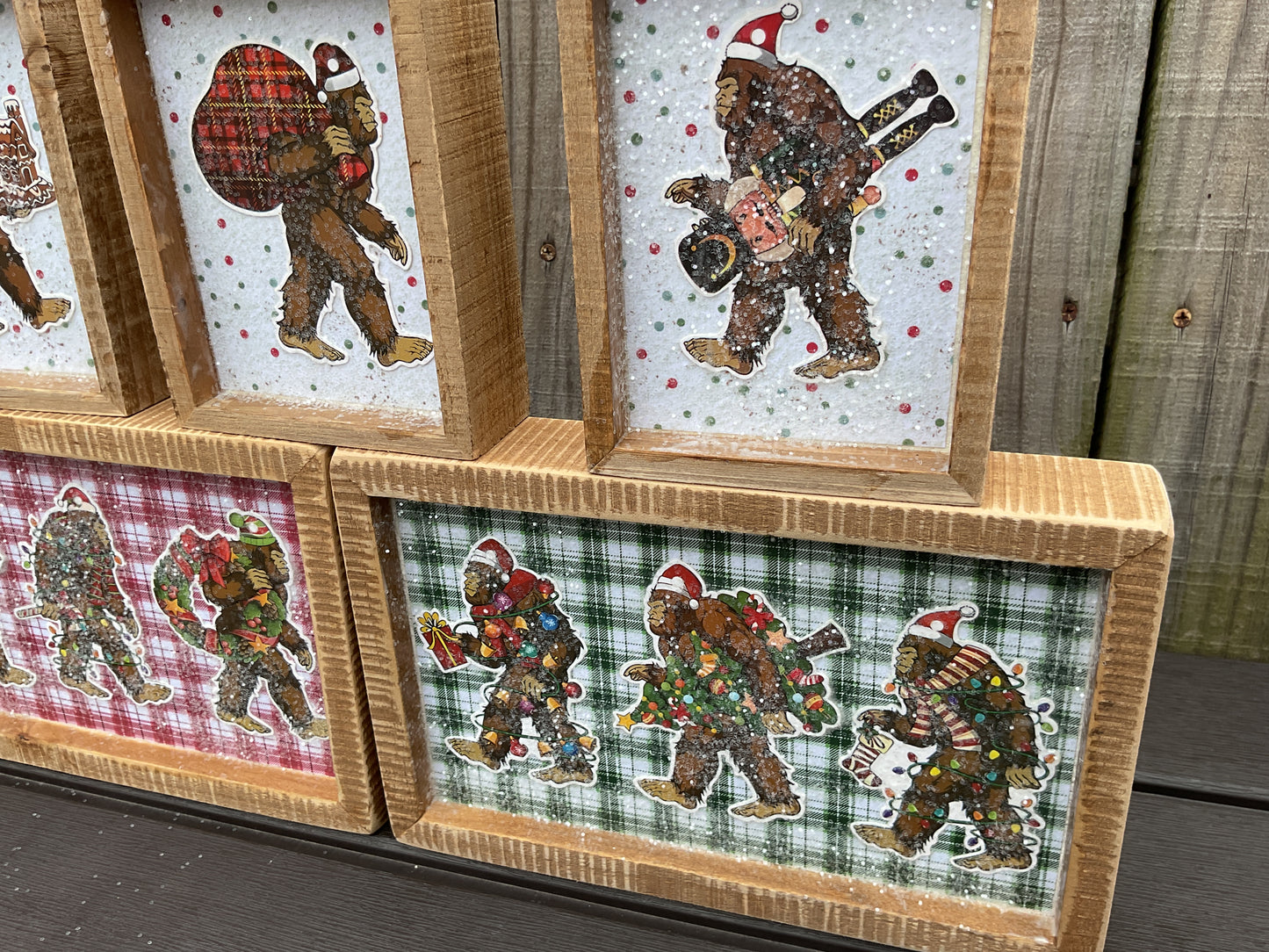 AGSD Christmas Decor -Bigfoot Box Signs Set of 5 | Handcrafted