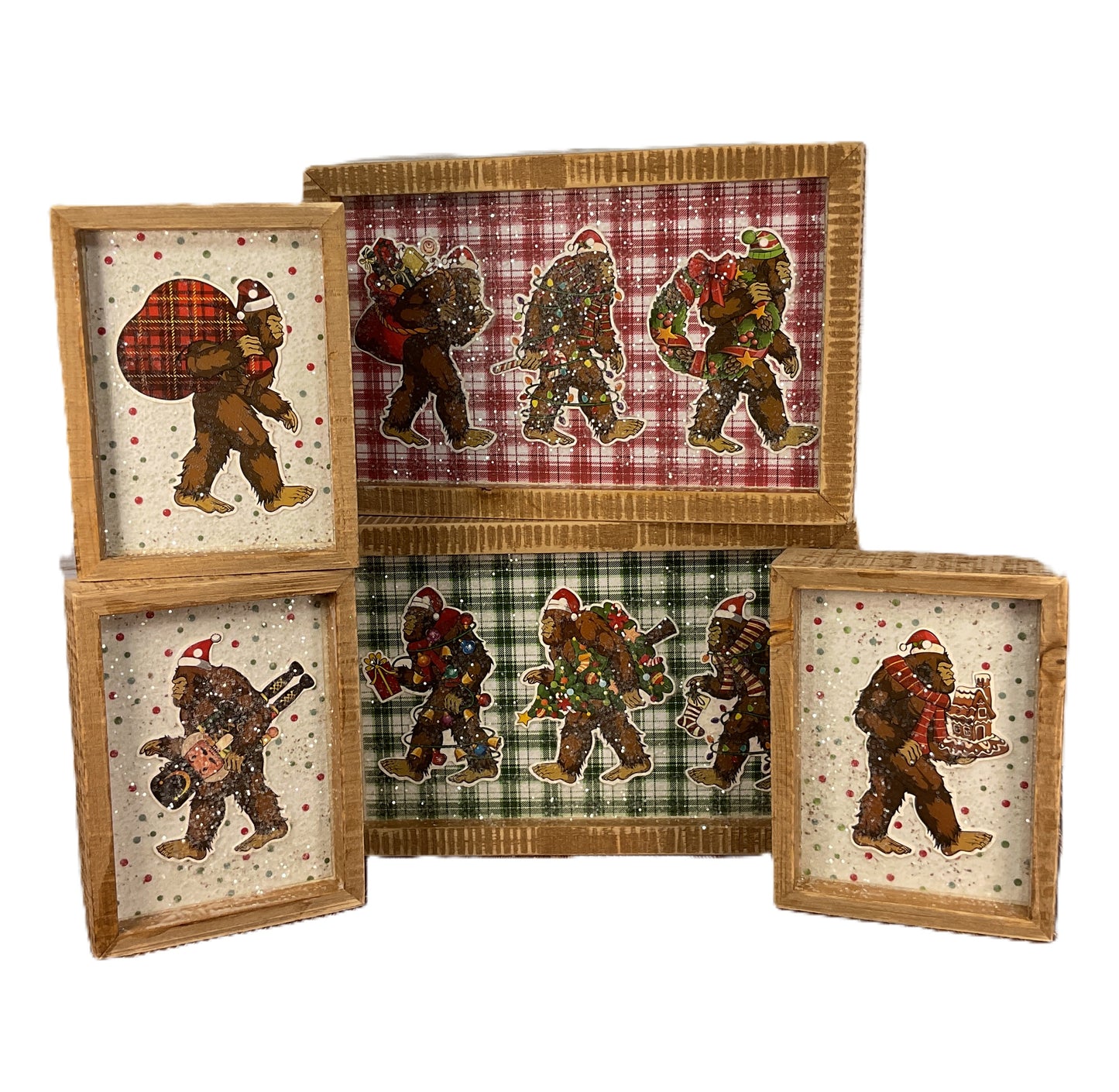 AGSD Christmas Decor -Bigfoot Box Signs Set of 5 | Handcrafted