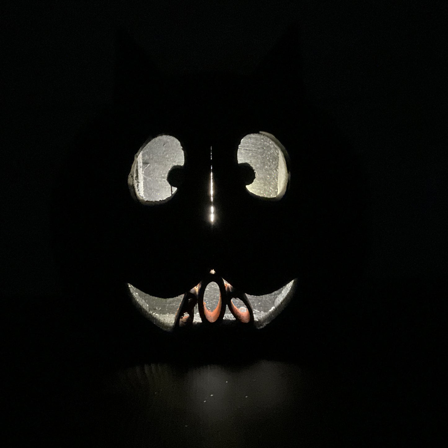 AGSD Halloween Decor - Chunky Wood Black Cat LED Lighted Sitter