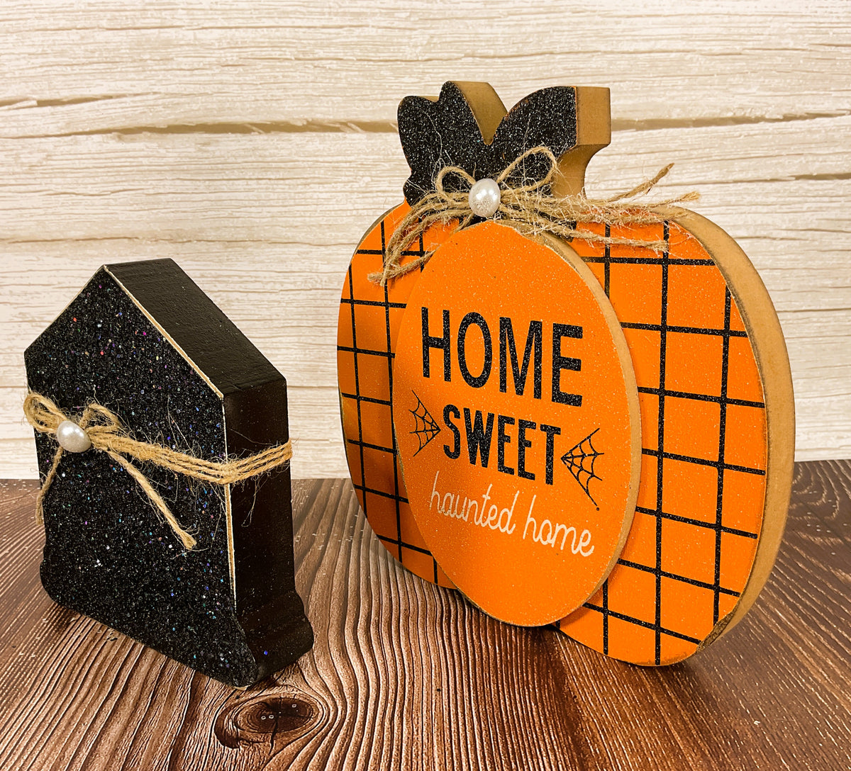 AGSD Halloween Decor - Home Sweet Pumpkin Home Box Sign 2pc Set
