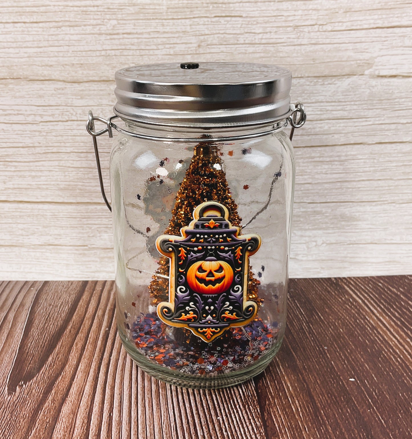 AGSD Halloween Decor - Witch Gingerbread Cookie Theme Lighted Mason Jar