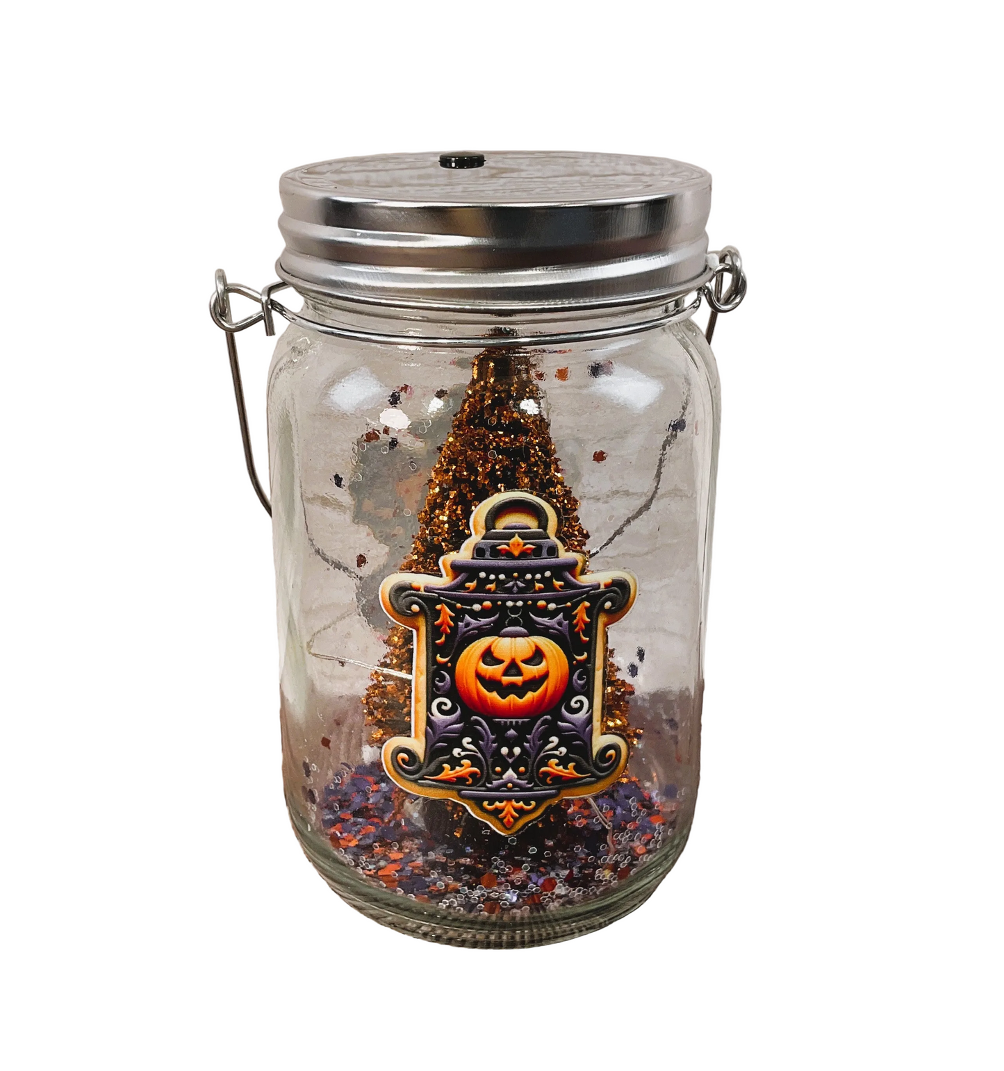 AGSD Halloween Decor - Witch Gingerbread Cookie Theme Lighted Mason Jar