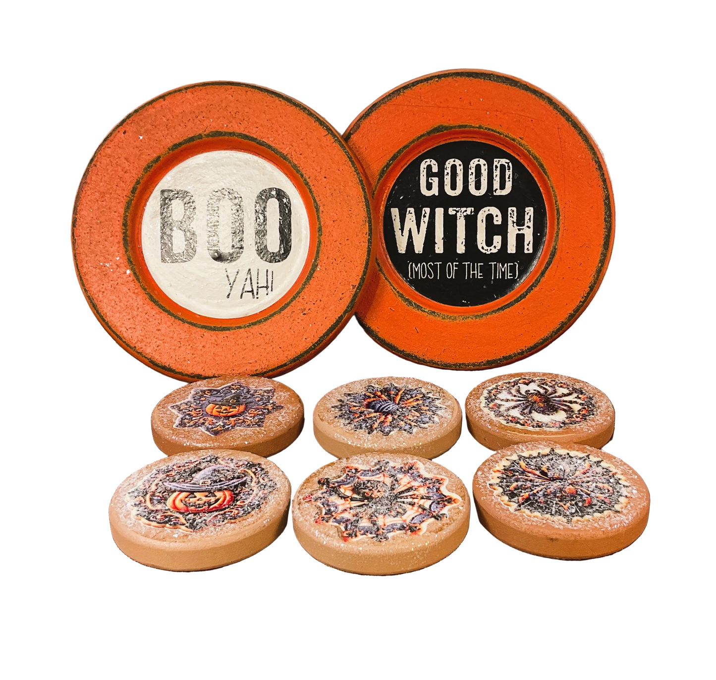 AGSD Halloween Decor - Prim Farmhouse Faux Cookies on Plates