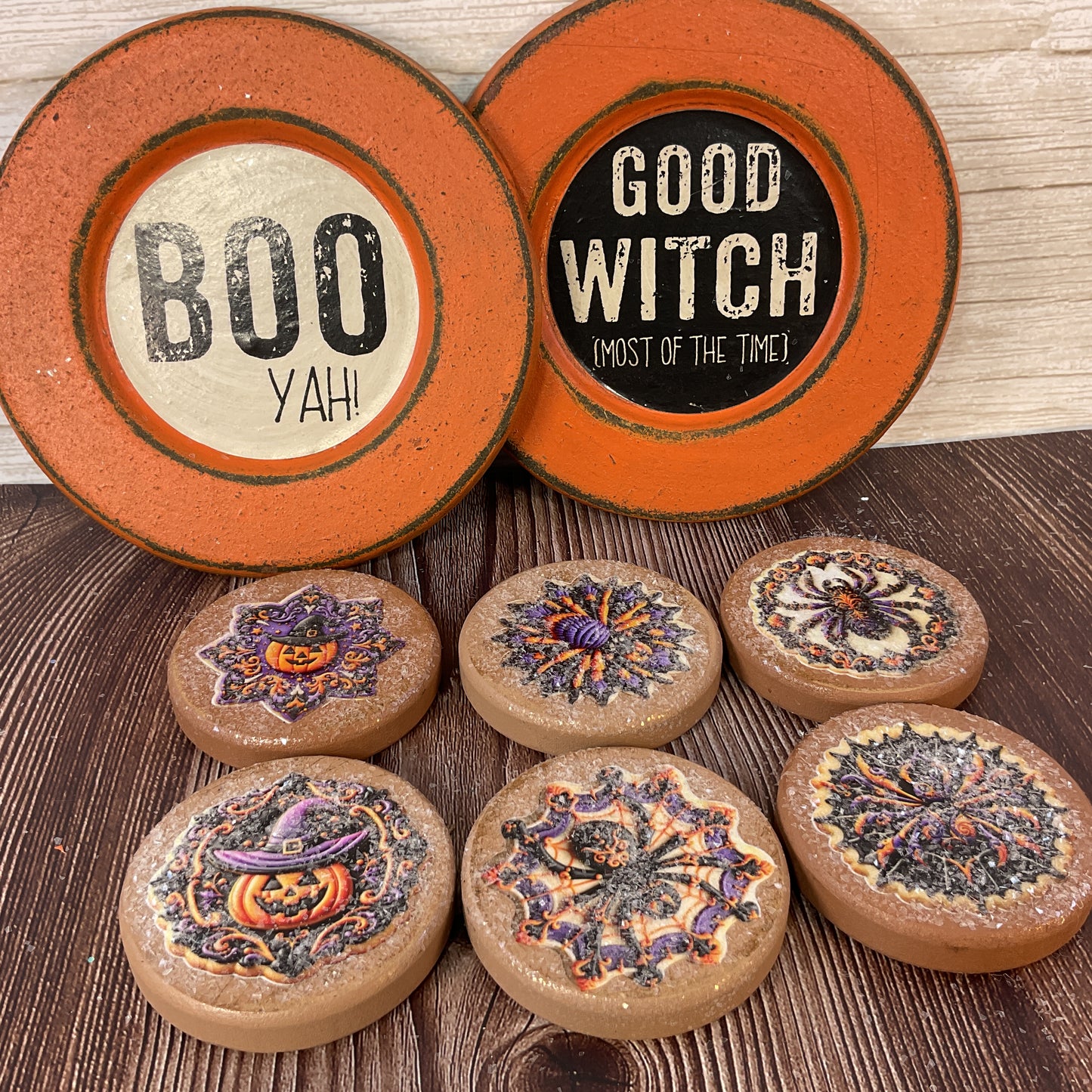 AGSD Halloween Decor - Prim Farmhouse Faux Cookies on Plates