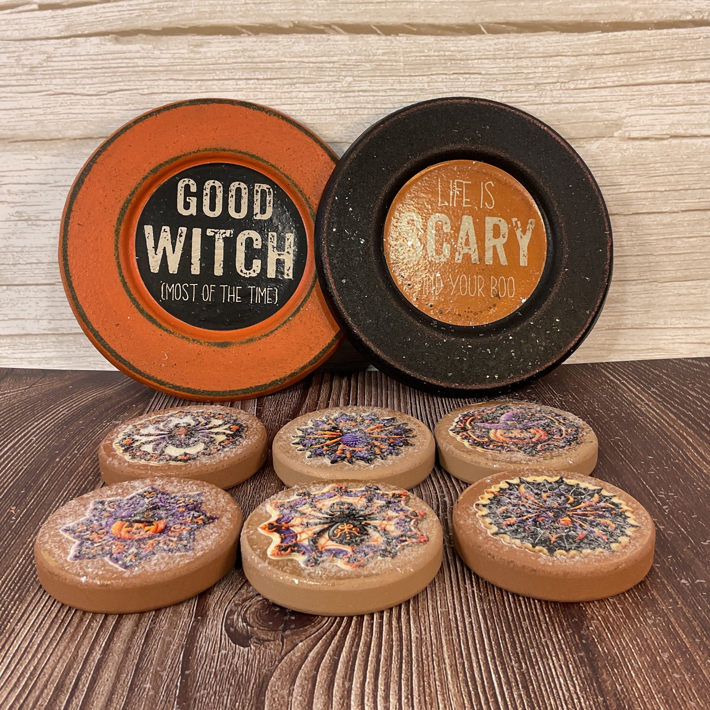 AGSD Halloween Decor - Prim Farmhouse Faux Cookies on Plates