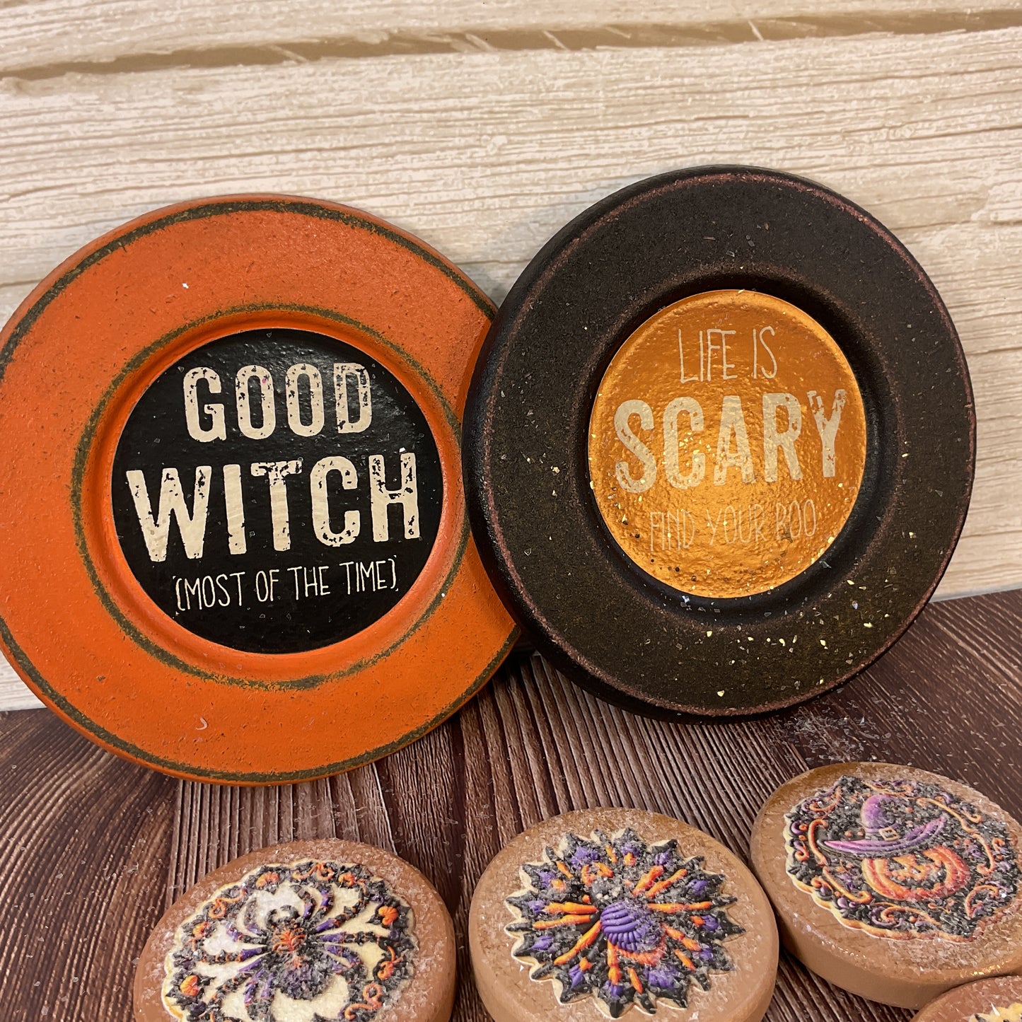 AGSD Halloween Decor - Prim Farmhouse Faux Cookies on Plates