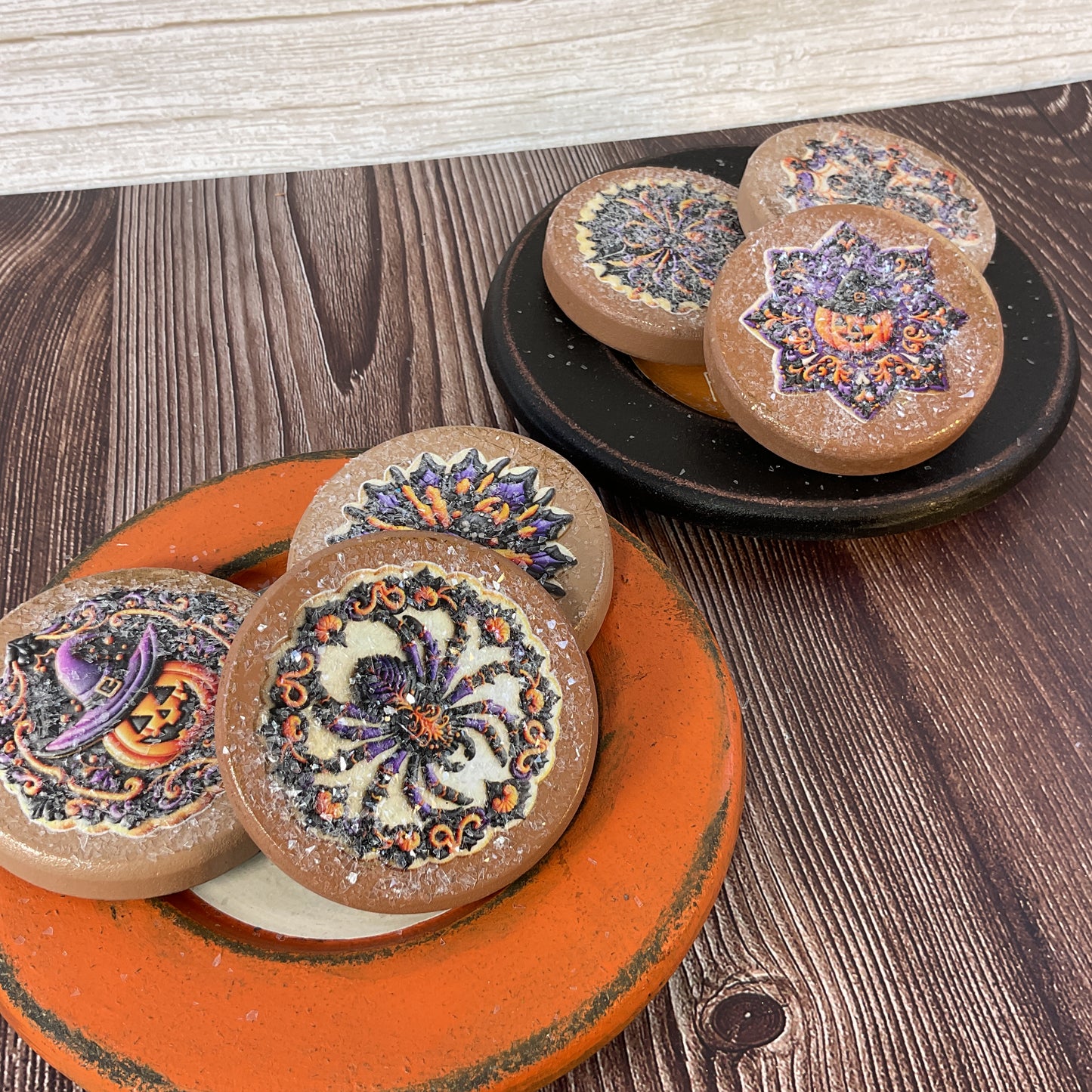 AGSD Halloween Decor - Prim Farmhouse Faux Cookies on Plates