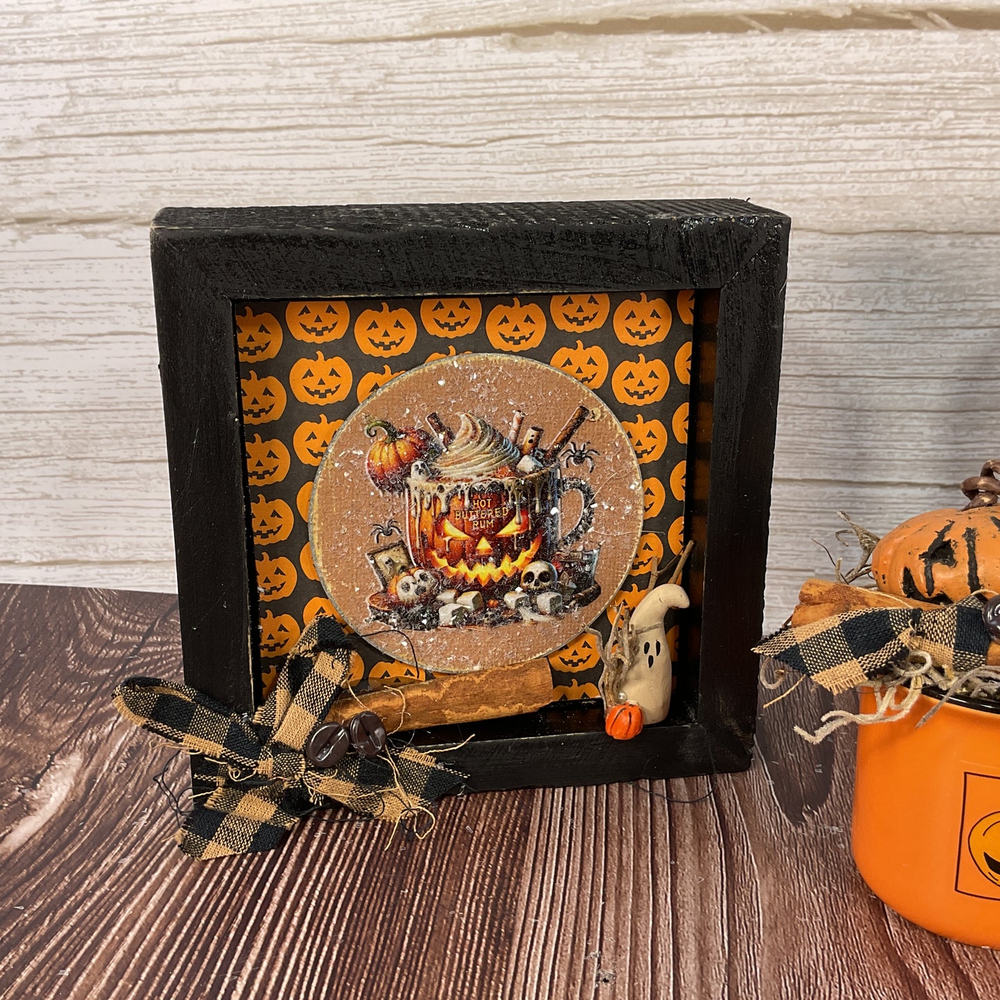 AGSD Halloween Decor - Pumpkin Latte Coffee Bar Theme Mug & Sign Decor 3pc Set