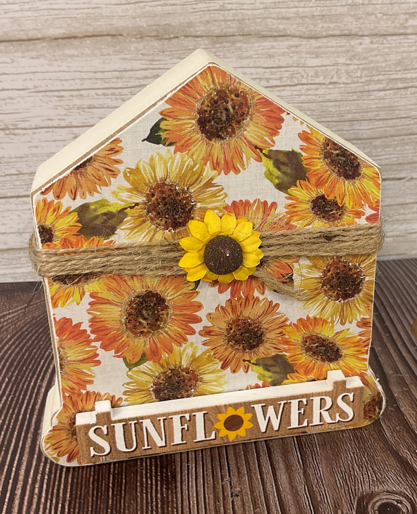 AGSD Fall Decor - Sunflower House Chunky Wood Sitters 2pc Set