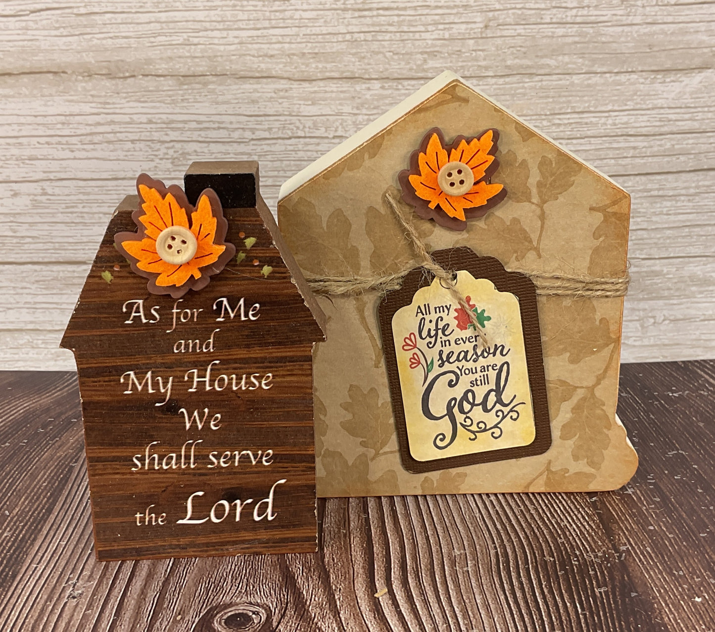 AGSD Fall Decor - My House Will Serve the Lord Season Houses 2pc Set