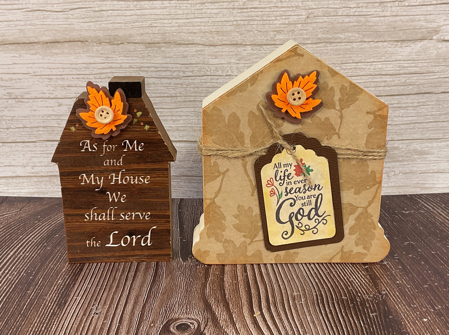AGSD Fall Decor - My House Will Serve the Lord Season Houses 2pc Set