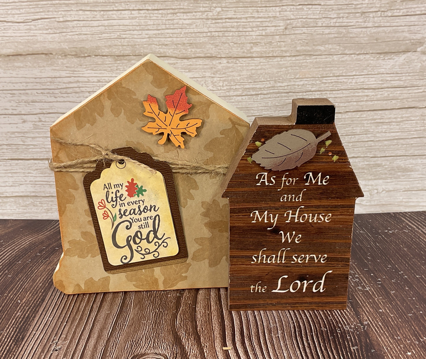 AGSD Fall Decor - My House Will Serve the Lord Chunky House 2pc Set