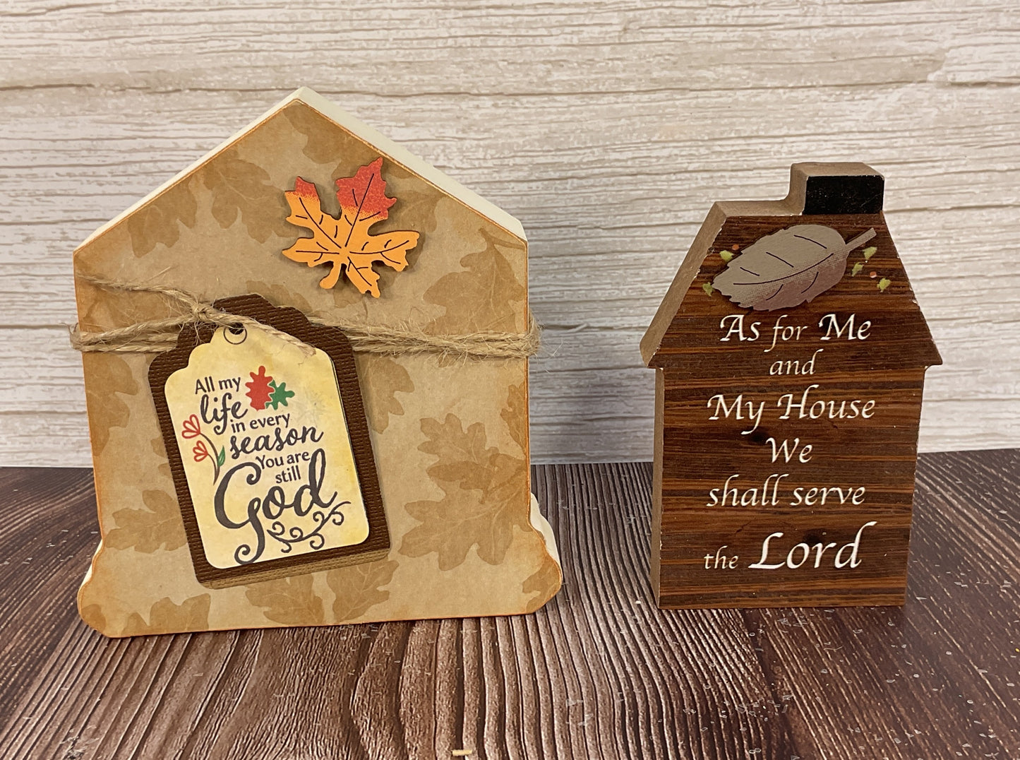 AGSD Fall Decor - My House Will Serve the Lord Chunky House 2pc Set