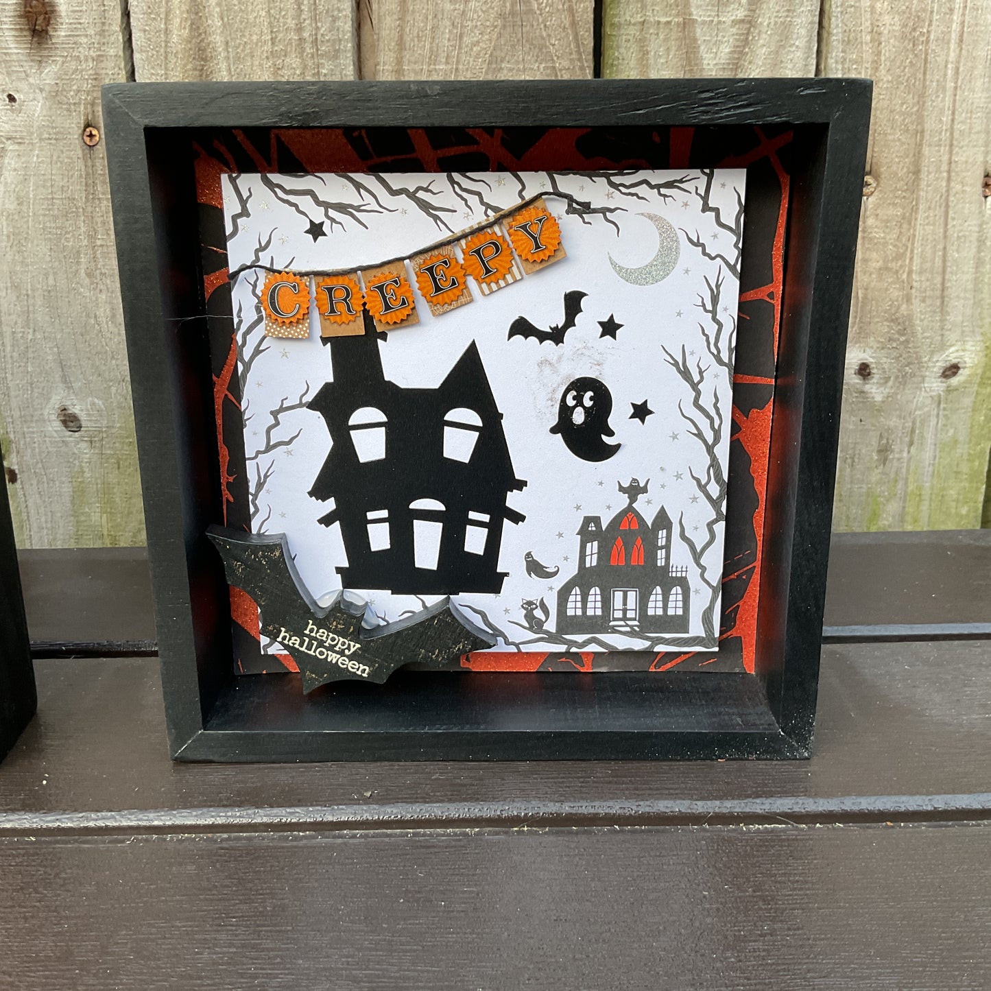 AGSD Halloween Decor - Haunted House Ghost Box Signs 2pc Set