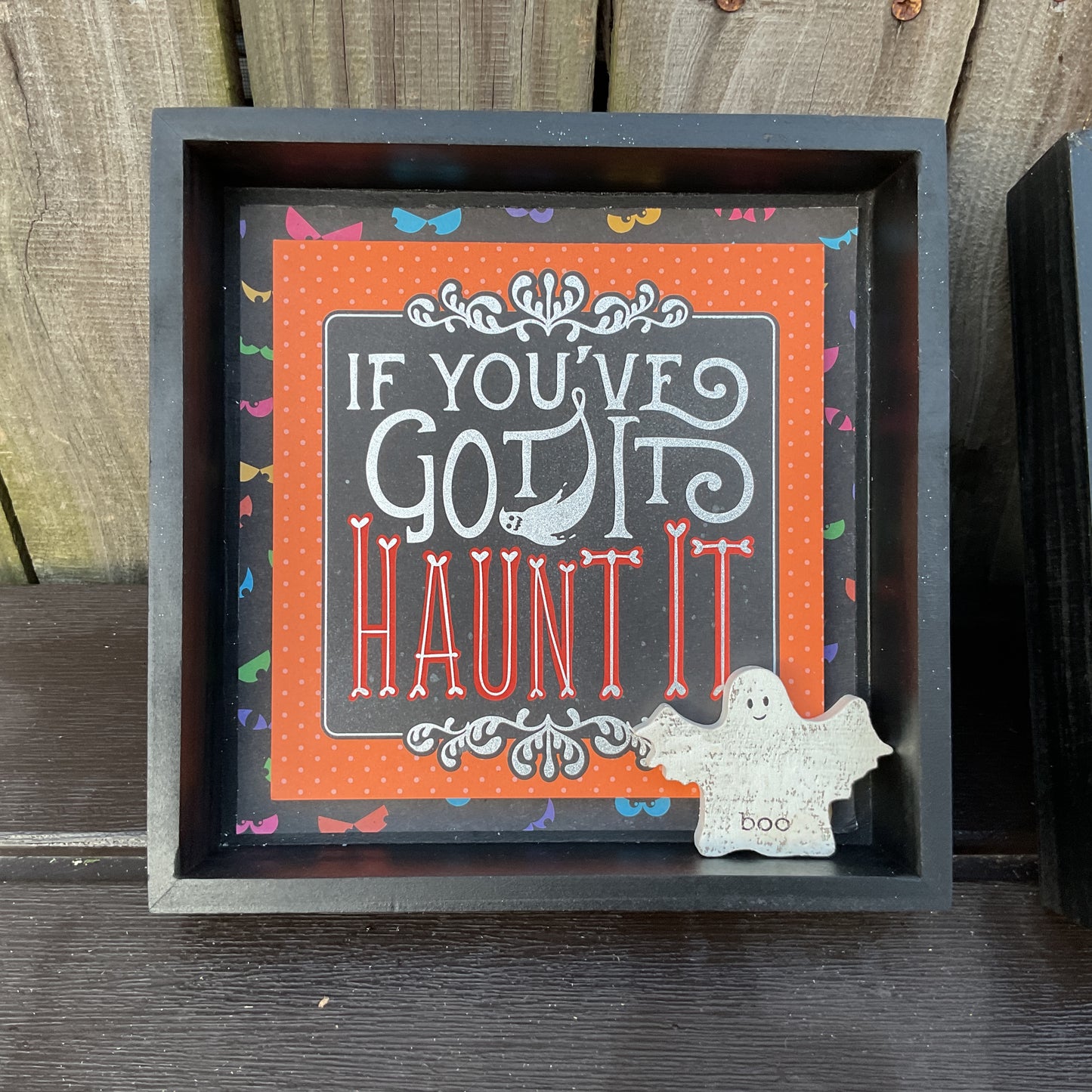 AGSD Halloween Decor - Beware Haunted House Ghost Box Signs 2pc Set
