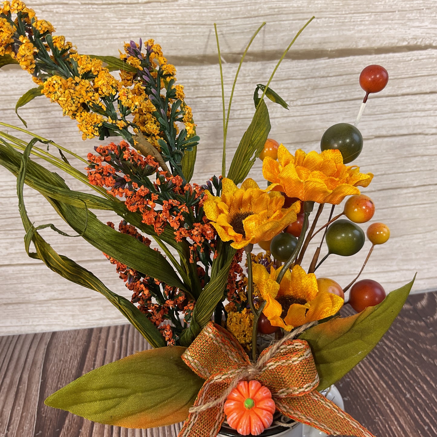 AGSD Fall Decor - Faith Filled Small Ceramic Floral Display