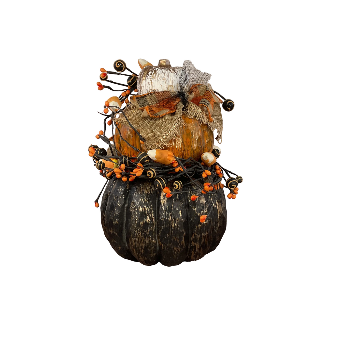 AGSD Halloween Decor - Resin Stacking Pumpkins Floral Display