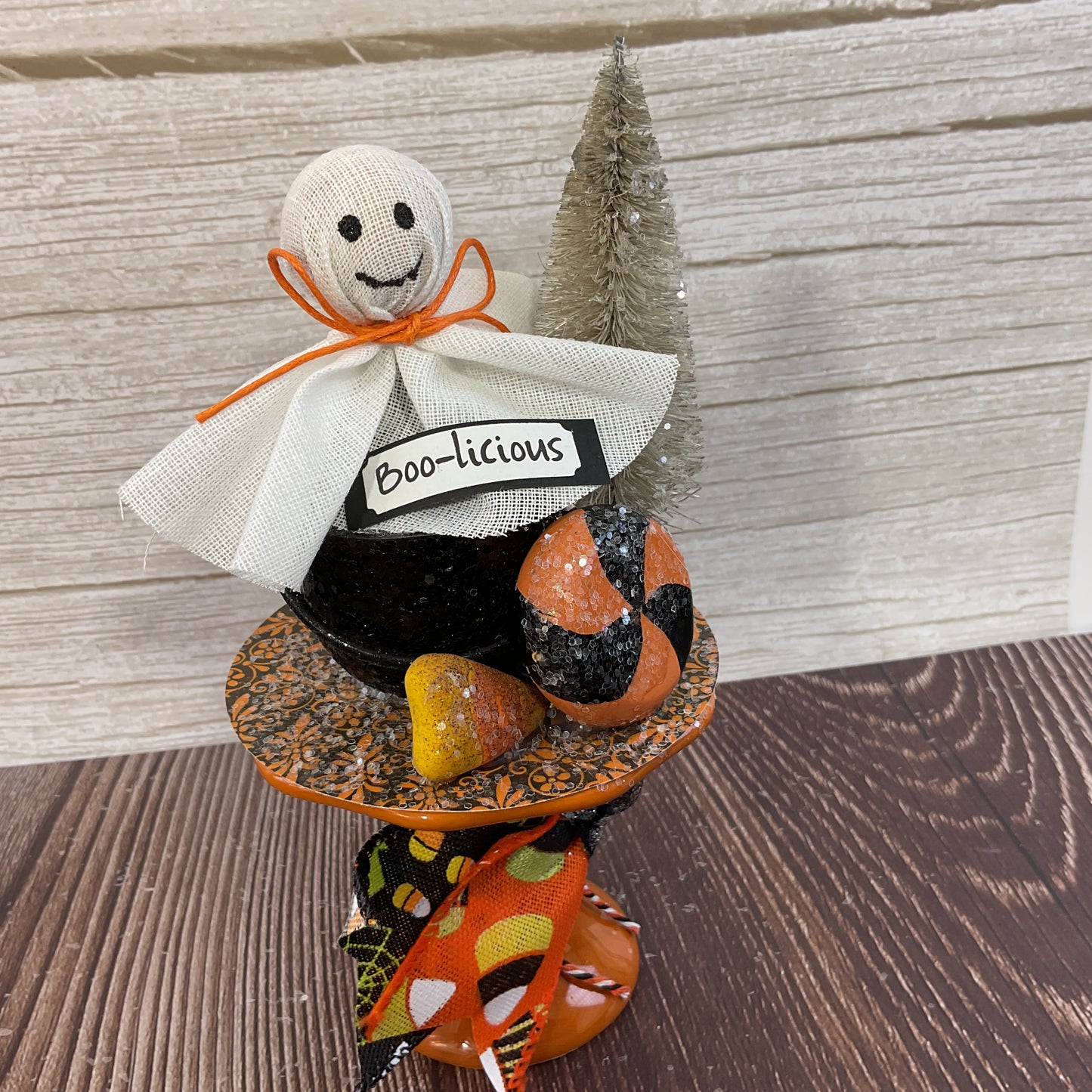 AGSD Halloween Decor - Boo-licious Ghost Figurine on Small Ceramic Stand