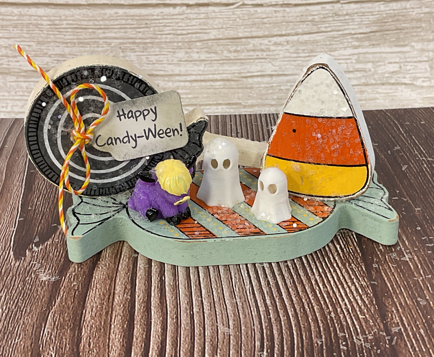 AGSD Halloween Decor - Micro Ghost Highland Cows Mini Wood Candy Pieces