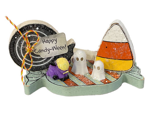 AGSD Halloween Decor - Micro Ghost Highland Cows Mini Wood Candy Pieces