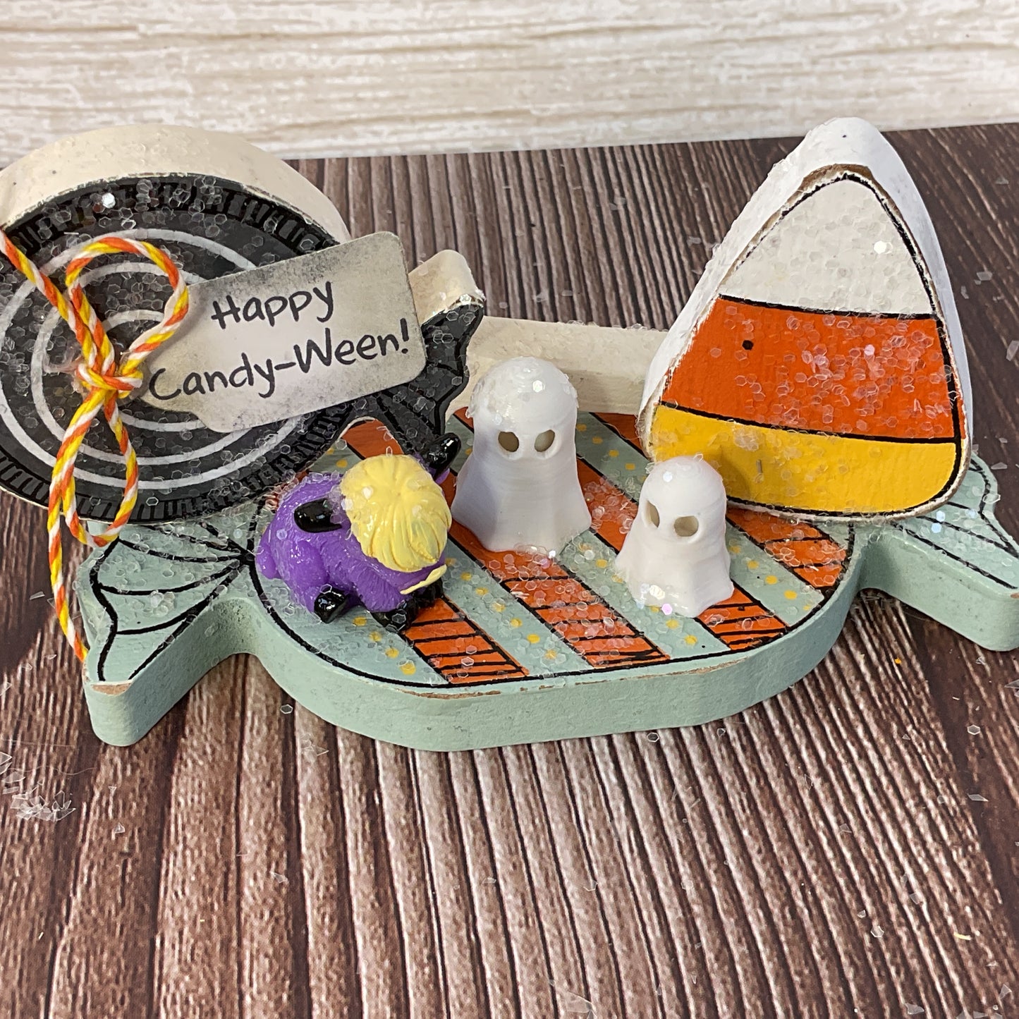 AGSD Halloween Decor - Micro Ghost Highland Cows Mini Wood Candy Pieces