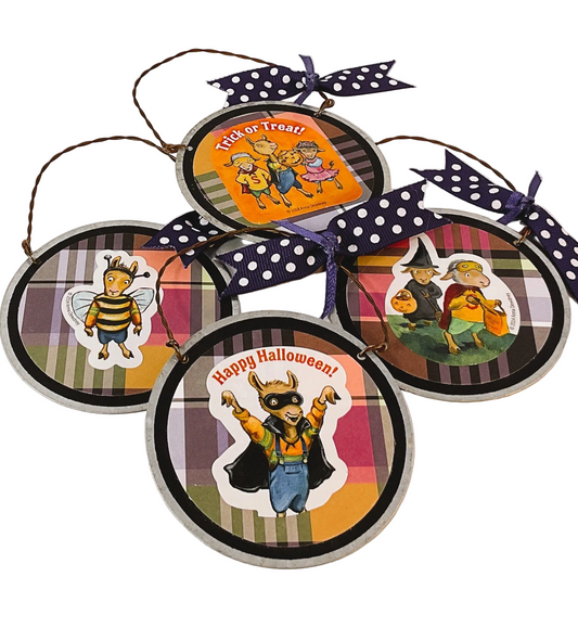 AGSD Halloween Decor - Metal Llama in Costume Ornaments 4pc Set