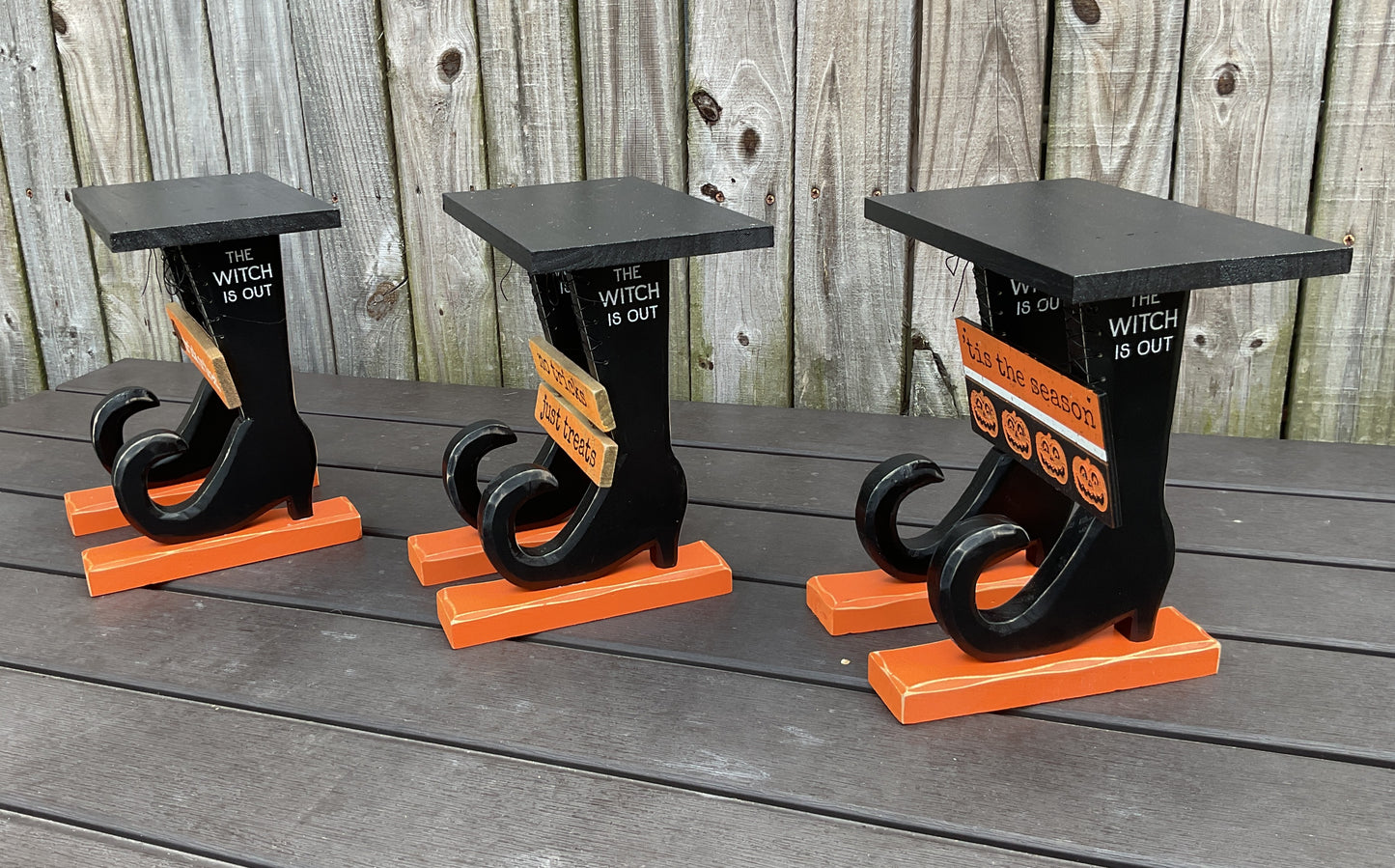 AGSD Halloween Decor - Witch Shoes Boots Candy Table-top Riser Stand