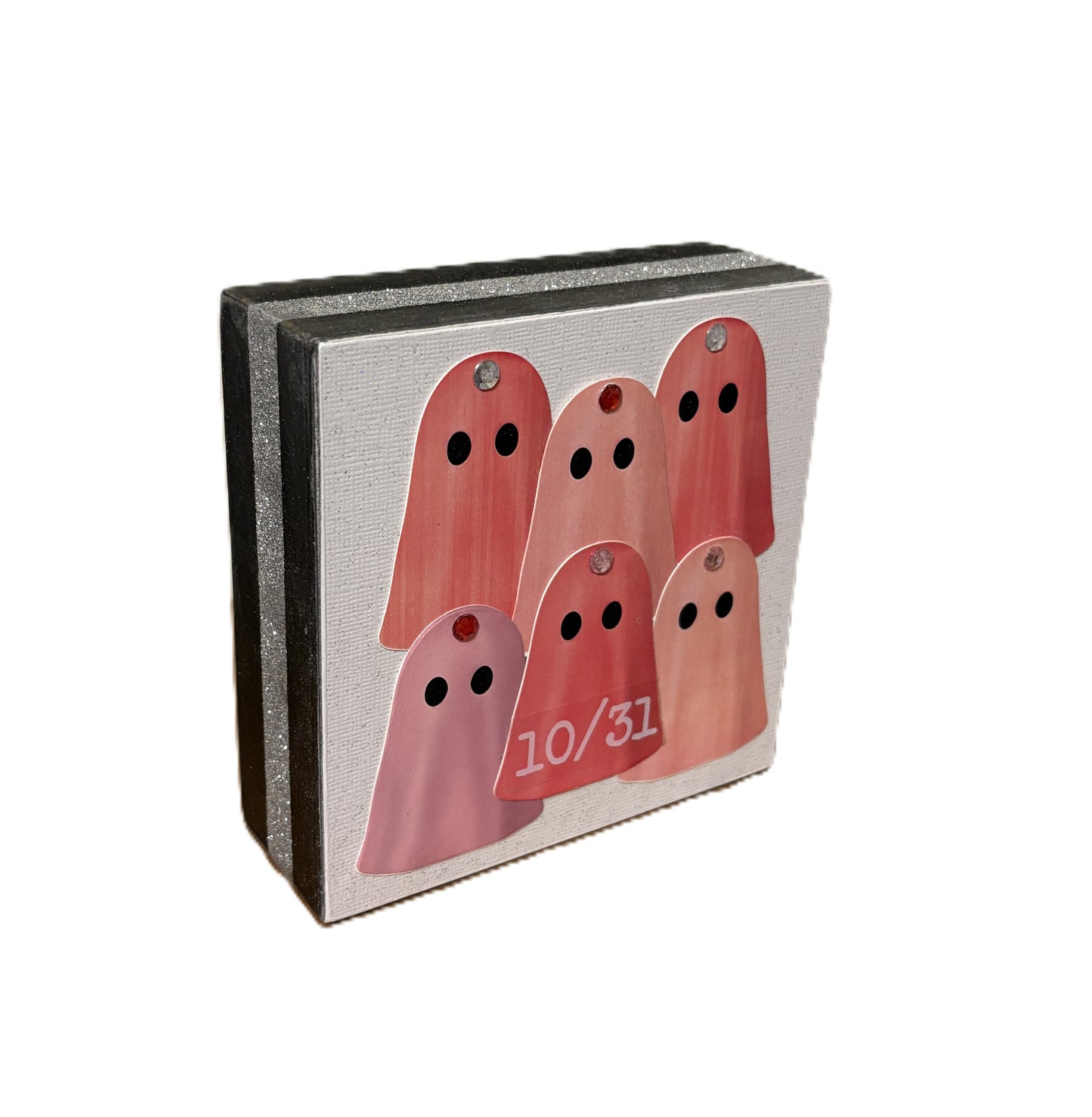 AGSD Halloween Decor - 10/31 Pink Glam Ghost Box Sign