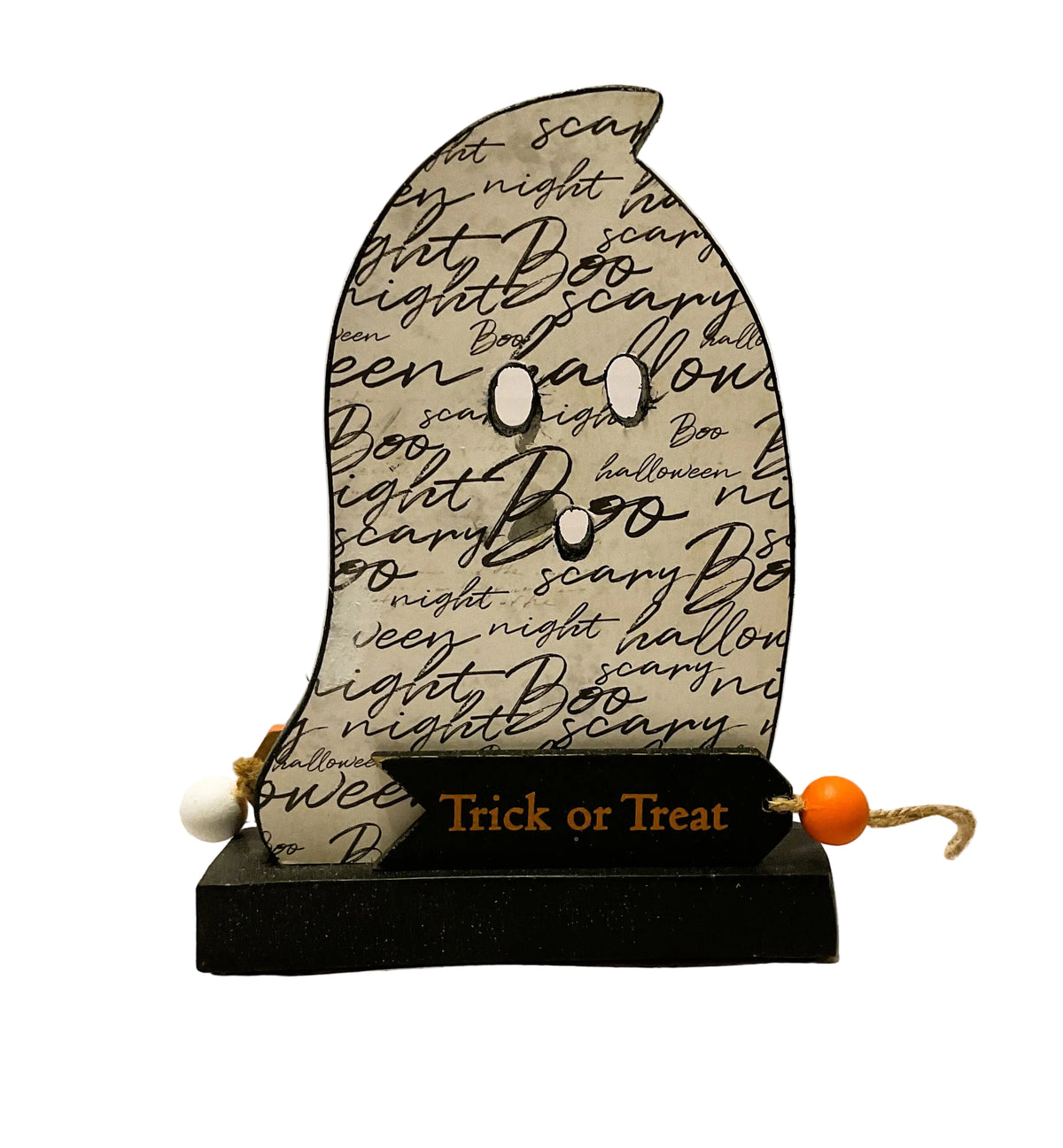 AGSD Halloween Decor - Decoupage Reversible Wood Haunted House Ghosts LG 2pc Set