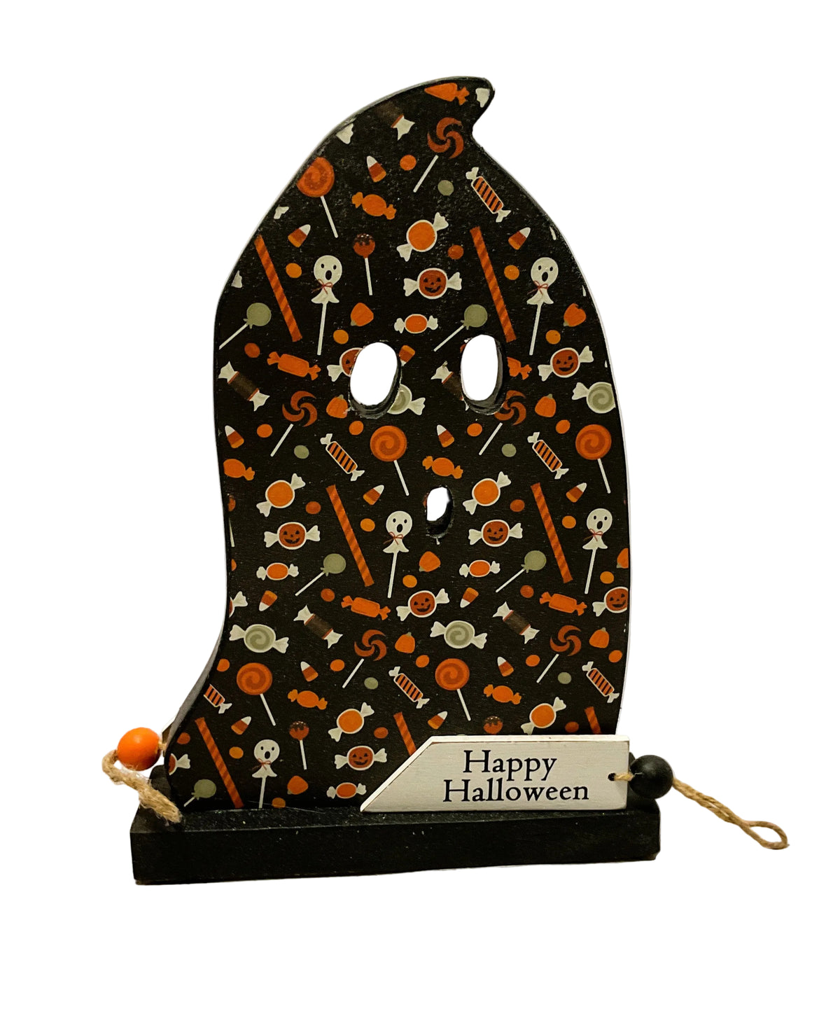 AGSD Halloween Decor - Decoupage Reversible Wood Haunted House Ghosts LG 2pc Set