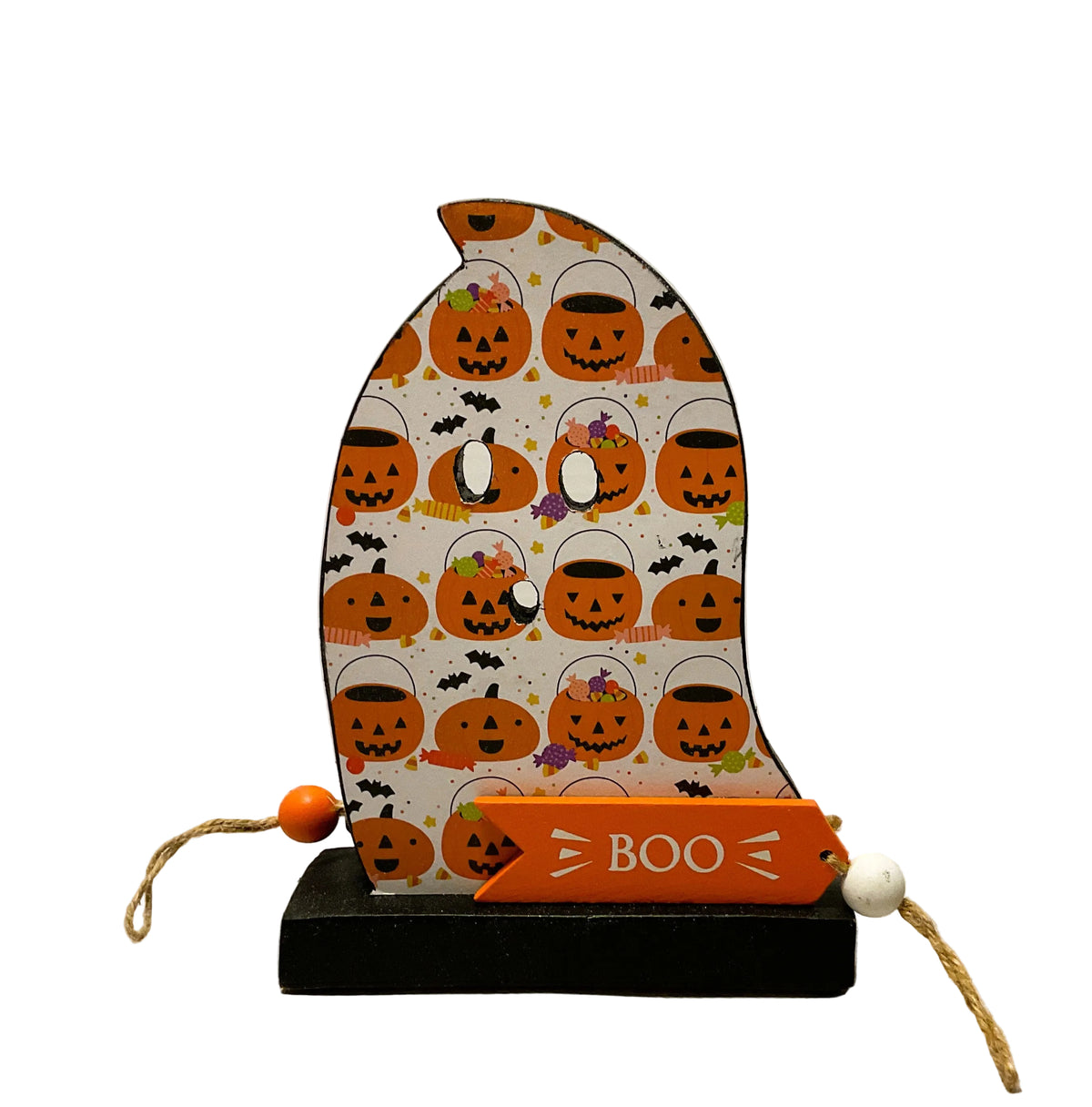 AGSD Halloween Decor - Decoupage Reversible Wood Haunted House Ghosts LG 2pc Set