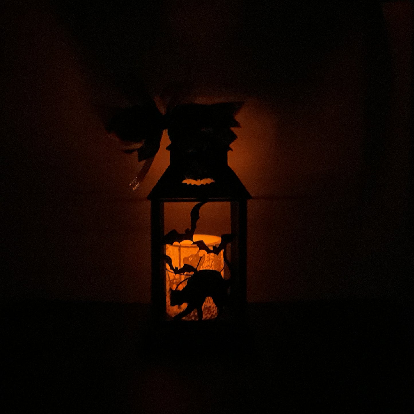 AGSD Halloween Decor - Black Cat LED Candle Lantern Sitter