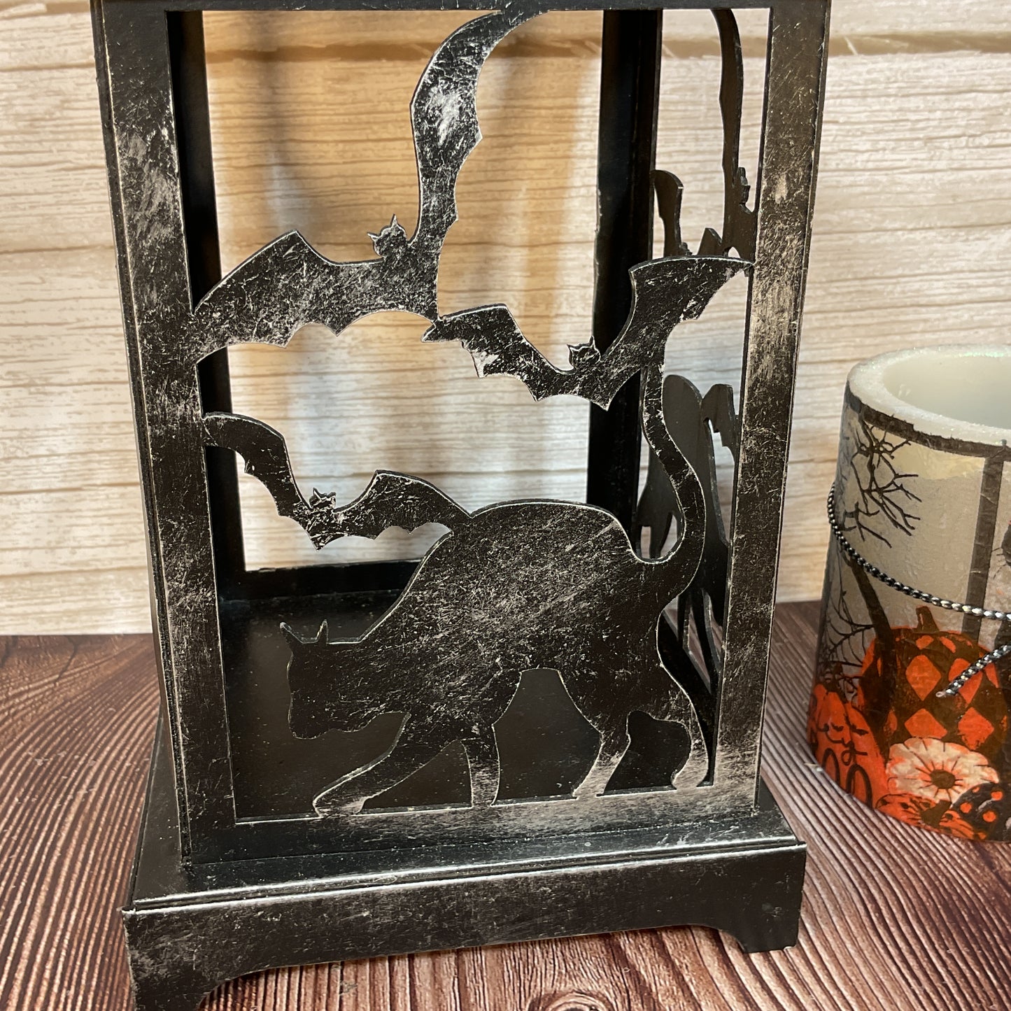 AGSD Halloween Decor - Black Cat LED Candle Lantern Sitter