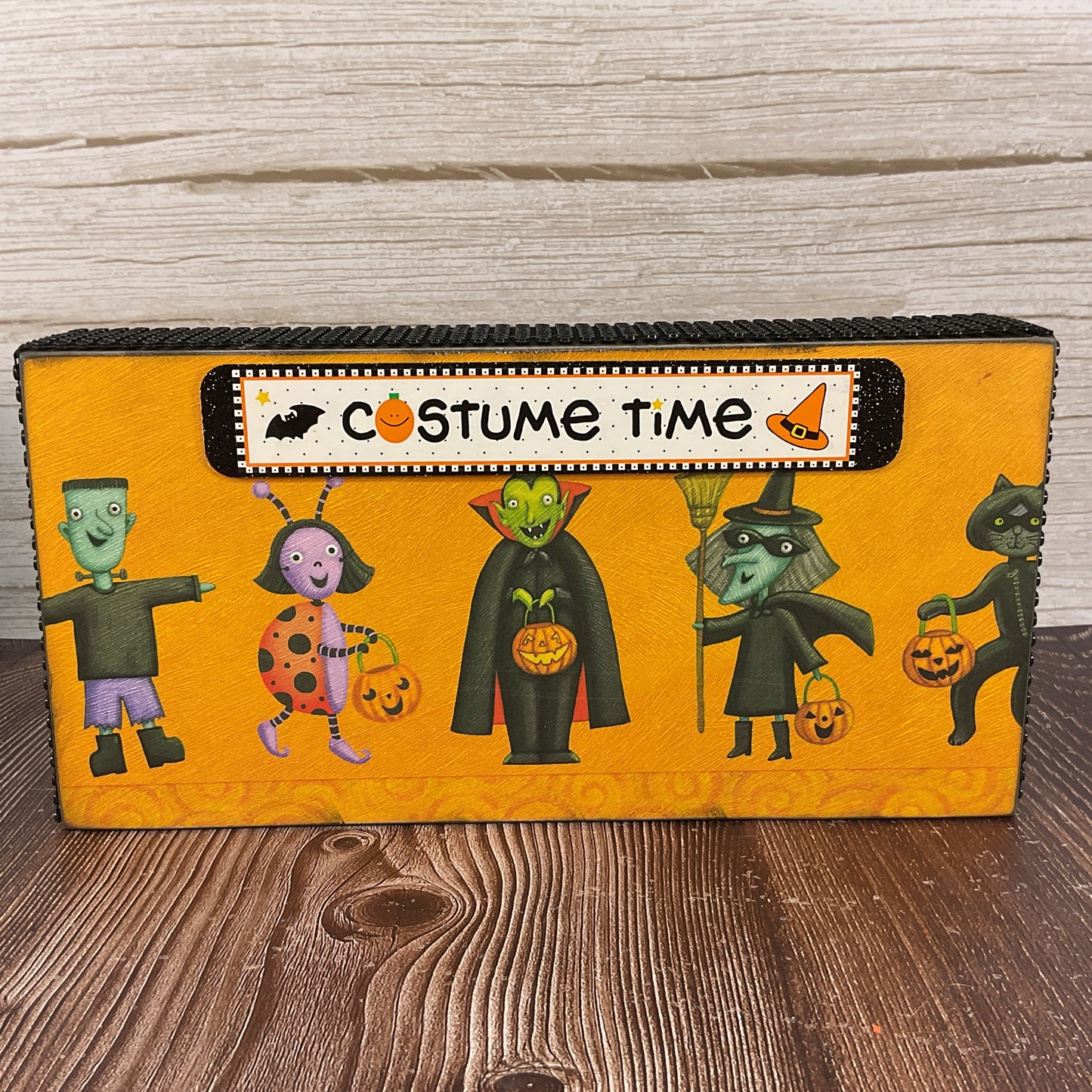 AGSD Halloween Decor - Colorful Kids in Costume Long Box Signs 2pc Set