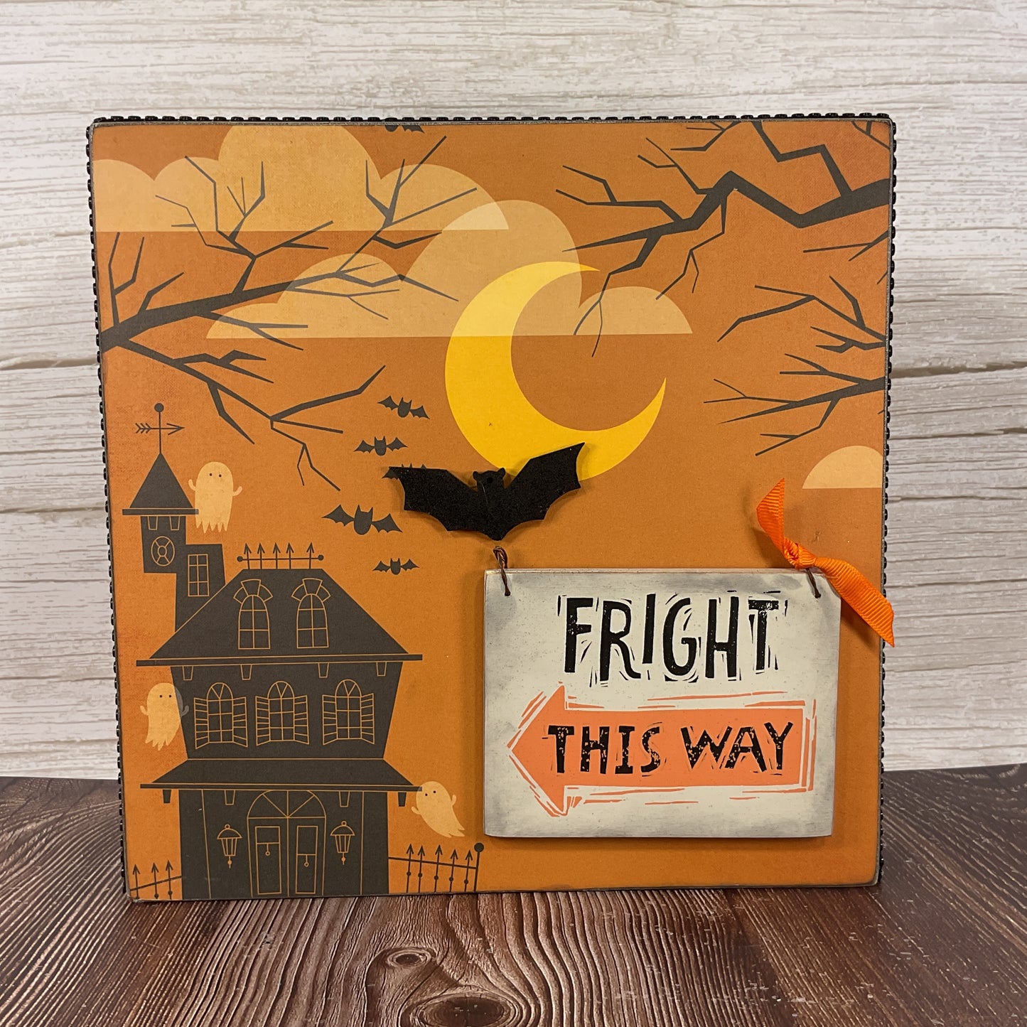 AGSD Halloween Decor - Haunted House Fright This Way Box Sign