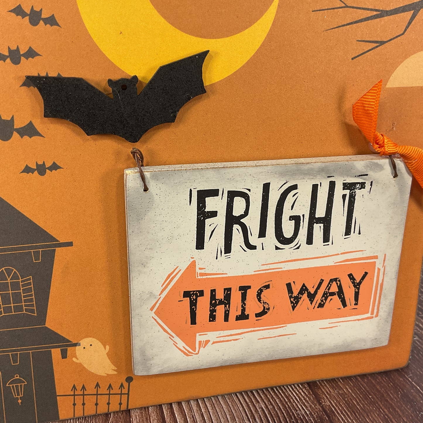 AGSD Halloween Decor - Haunted House Fright This Way Box Sign