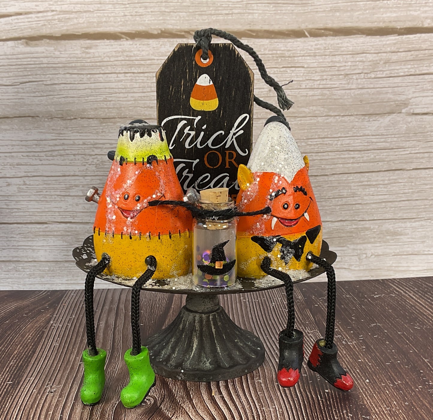 AGSD Halloween Decor - Resin Candy Corn Monsters Stand Display