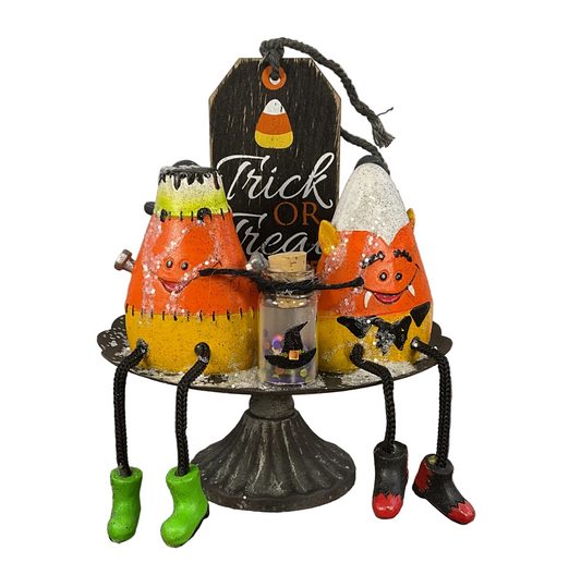 AGSD Halloween Decor - Resin Candy Corn Monsters Stand Display