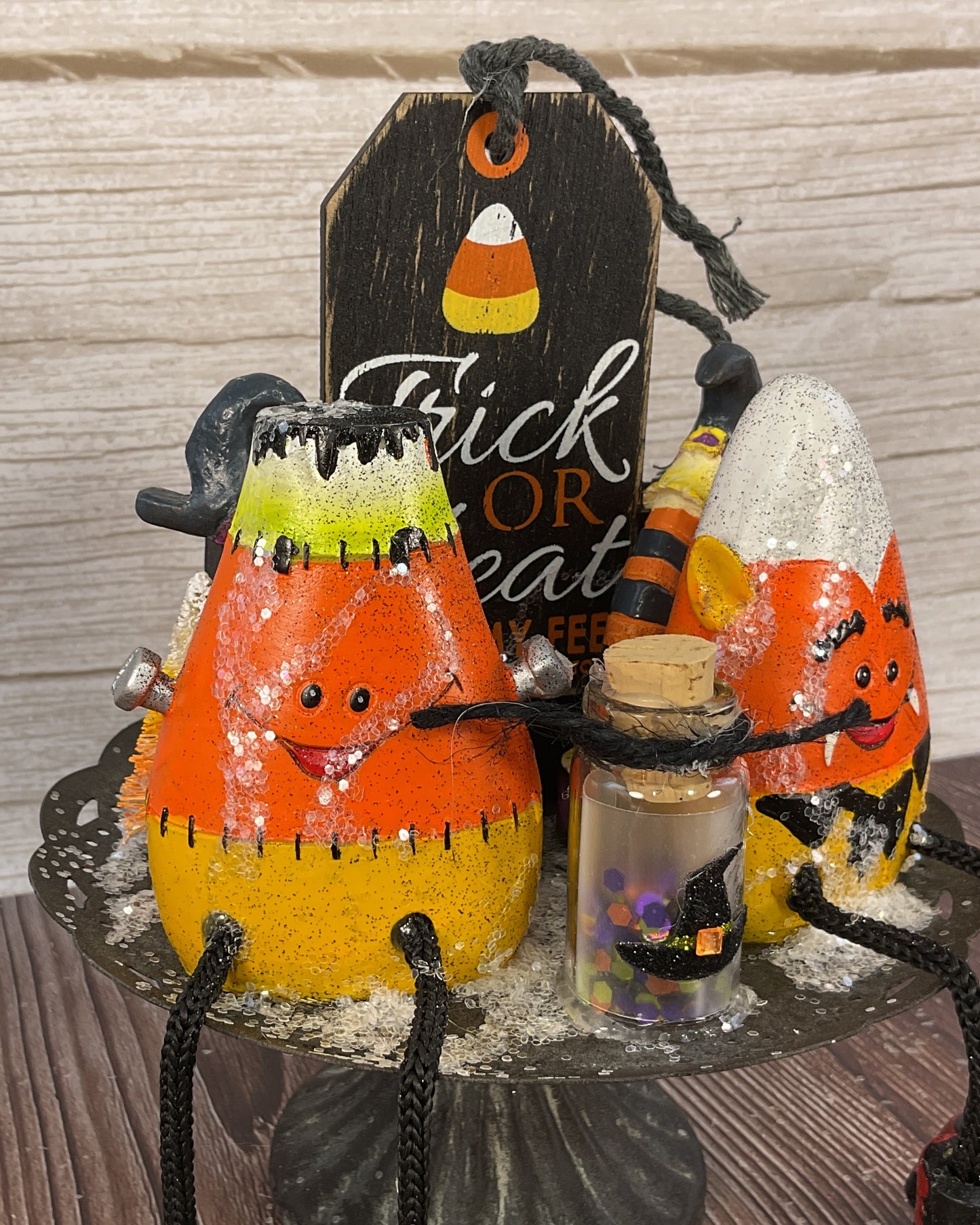 AGSD Halloween Decor - Resin Candy Corn Monsters Stand Display