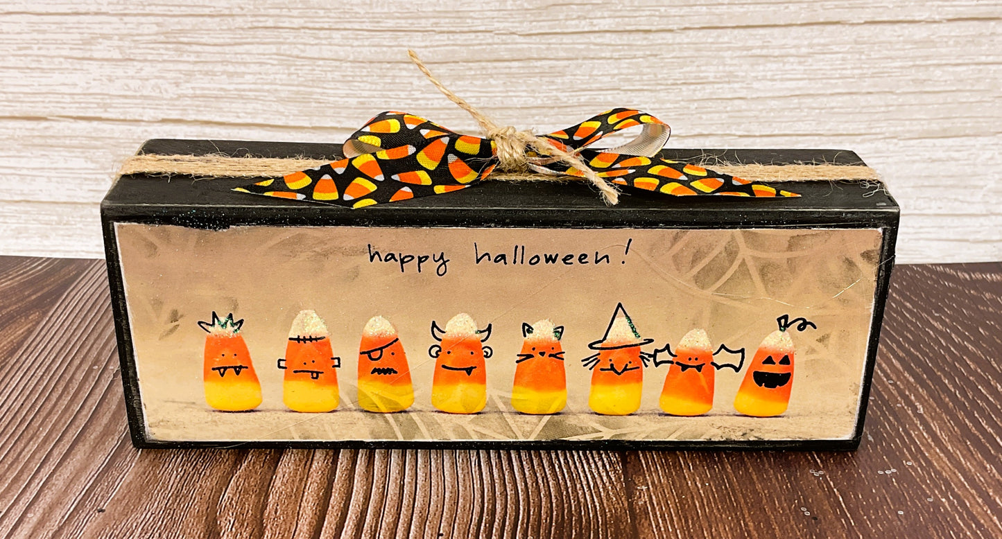 AGSD Halloween Decor - Candy Corn in Costume Box Sign