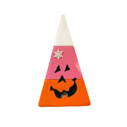 AGSD Halloween Decor - Pink Glam LED Jack-O-Lantern Candy Corn Sitter