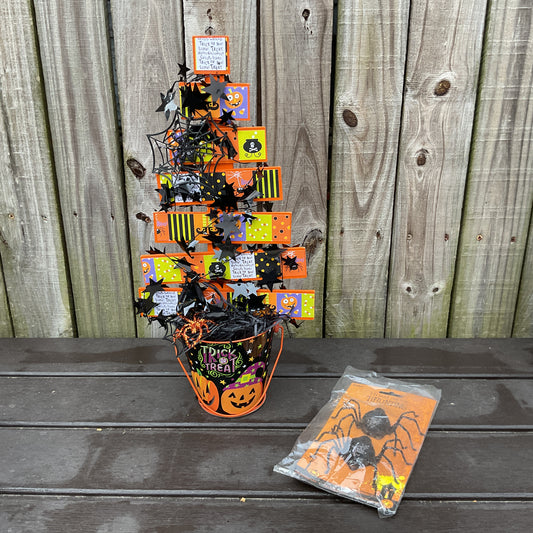 AGSD Halloween Decor - Playful Candy Whimsy Wood Slat Tabletop Tree 18-inch