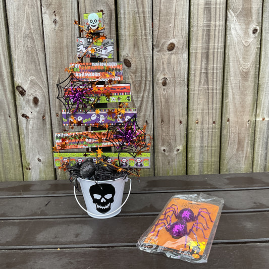 AGSD Halloween Decor - Whimsy Wood Slat Tabletop Tree Skull 18-inch