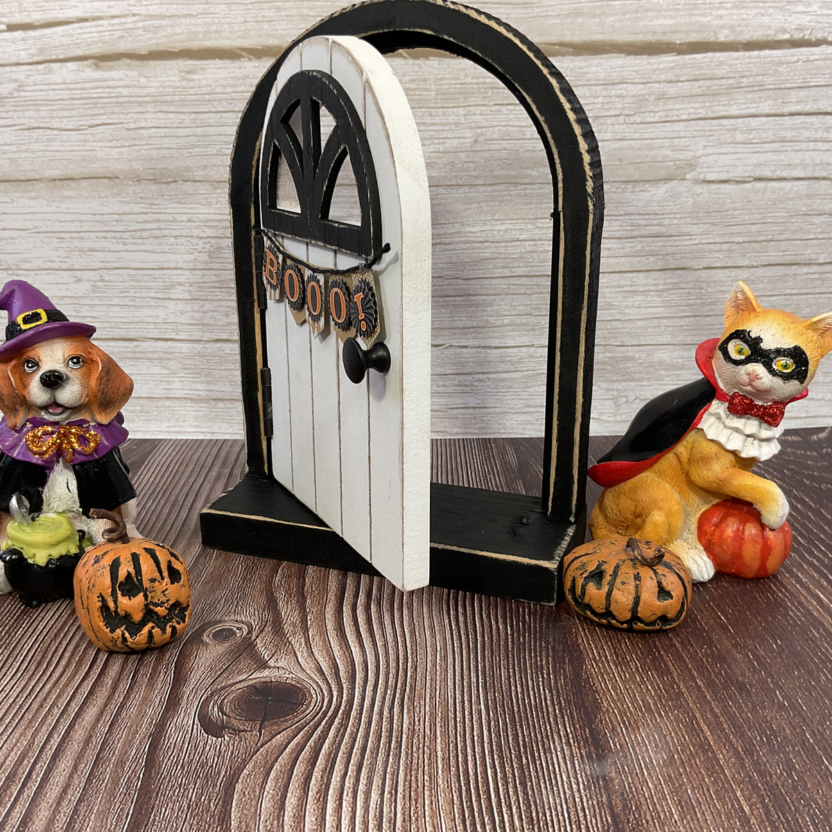 AGSD Halloween Decor - Resin Dog Cat Resin Figurine & Fairy Garden Door