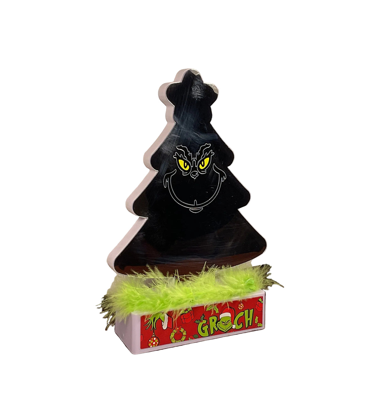 AGSD Christmas Decor - Green Monster LED 3-D Infinity Mirror Tunnel Light Tree