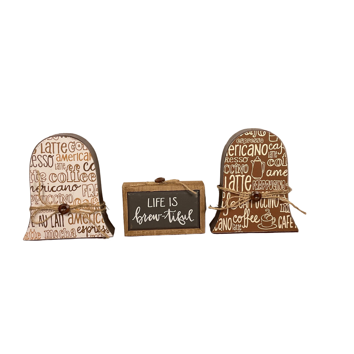AGSD Halloween Decor - Ghost Latte Coffee Bar Theme Tier Tray Decor 3pc Set