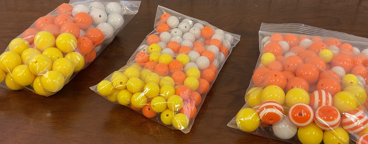 AGSD Craft Supply - Resin Orange White Yellow Candy Corn Beads Charms