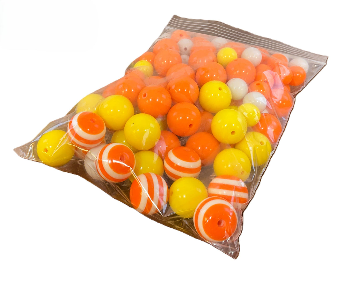 AGSD Craft Supply - Resin Orange White Yellow Candy Corn Beads Charms