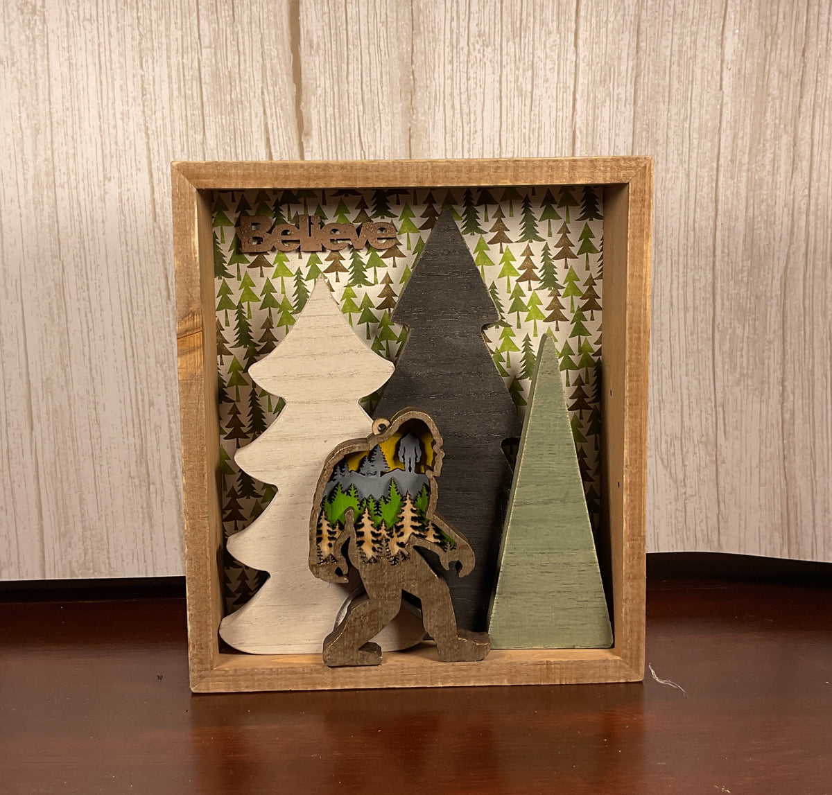 AGSD Home Decor - Bigfoot & Trees Shadow Box Sign | Layered Wood Handcrafted (Copy)
