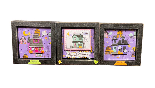 AGSD Halloween Decor - Trendy Pink Cute Candy Theme Inset Box Signs